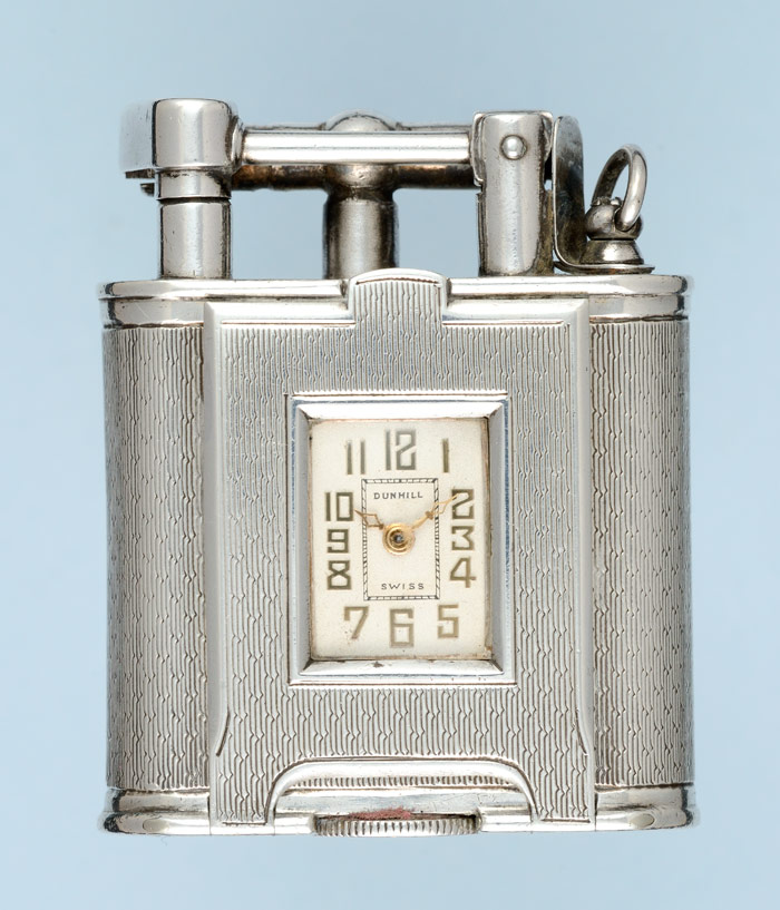 Silver Lighter with Watch by Dunhill | Pieces of Time Ltd