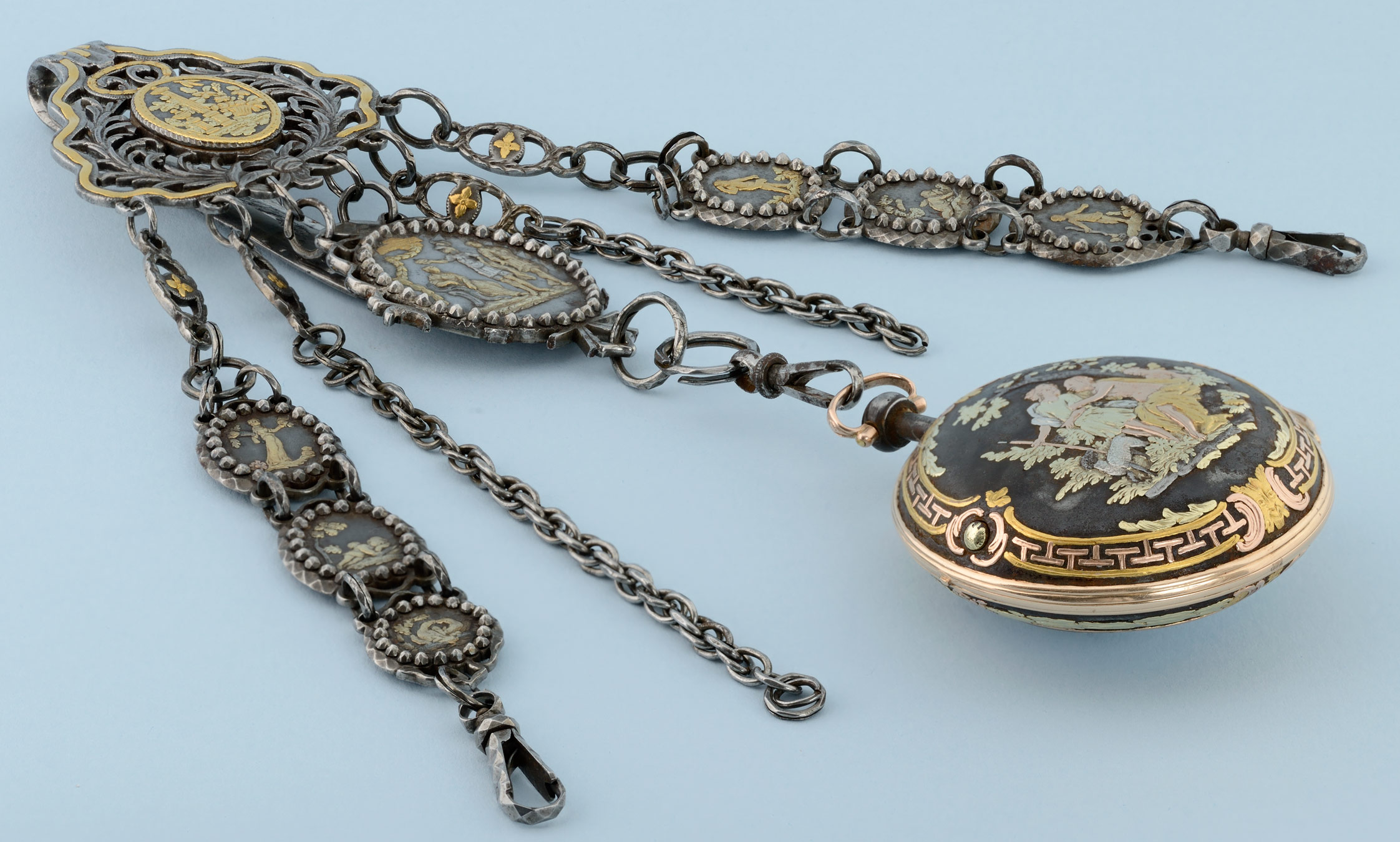Rare Gold Decorated Watch and Chatelaine | Pieces of Time Ltd